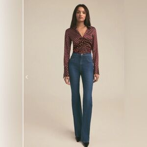 NWT Favorite Daughter Valentina Super High Rise Mini Boot Jeans